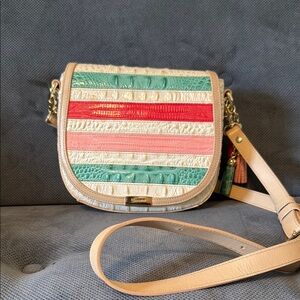 Colorful‎ Striped Brahmin Crossbody Bag